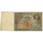 20 złotych 1931 - bez serii i numeru, ręcznie wycięty z arkusza