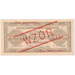 100.000 mkp 1923 - WZÓR - bez perforacji