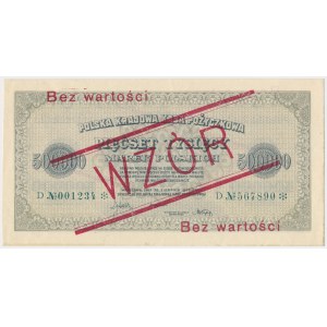 500.000 mkp 1923 - WZÓR - 6 cyfr - D - bez perforacji