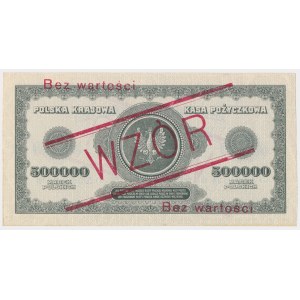 500.000 mkp 1923 - WZÓR - 6 cyfr - D - bez perforacji