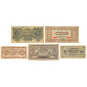 Zestaw od 10.000 do 500.000 mkp 1922-1923 (5szt)