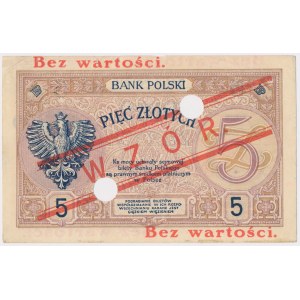 5 złotych 1919 - WZÓR - S.83 A - z perforacją