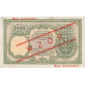 5.000 złotych 1919 - WZÓR - niski nadruk, bez perforacji