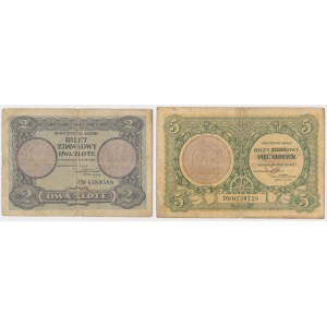 2 i 5 złotych 1925 Konstytucja - zestaw (2szt)