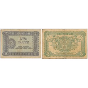 2 i 5 złotych 1925 Konstytucja - zestaw (2szt)