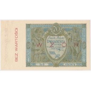20 złotych 1926 - WZÓR - Ser.B - bez perforacji