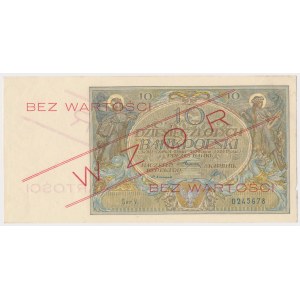 10 złotych 1926 - WZÓR - daty w znaku wodnym - Ser.V