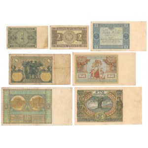 Zestaw banknotów 1 - 100 złotych 1925-1938 (7szt) 