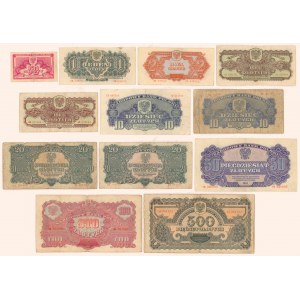Zestaw banknotów 50 gr - 500 zł 1944 (12szt)
