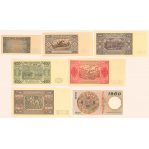 Zestaw banknotów 2 - 1.000 zł 1948-1965 (7szt)