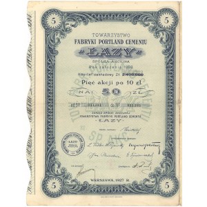 Fabryka Portland Cementu Łazy, 5x 10 zł 1927
