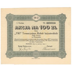 Tri Tow. Robót Inżynierskich, Em.1, 100 zł 1925