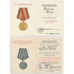Zestaw odznak radzieckich z legitymacjami po polskim pułkowniku
