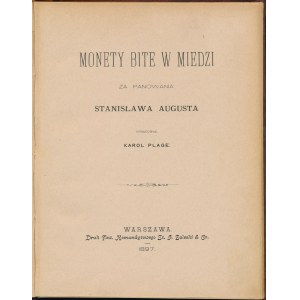 Monety bite w miedzi za panowania Stanisława Augusta, Plage, Warszawa 1897
