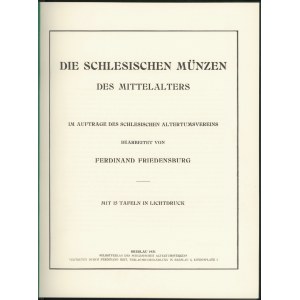 Die Schlesischen Münzen des Mittelalters, Friedensburg