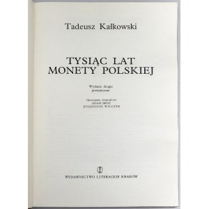Tysiąc lat Monety Polskiej, T. Kałkowski - oprawa w pełną skórę