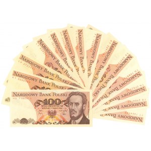 100 złotych 1982-1988 - zestaw (14szt)