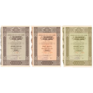 L. Zieleniewski i Fitzner-Gamper, 100 zł, 5x 100 i 10x 100 zł 1938 (3szt)