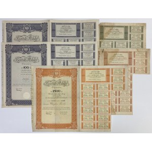 Bank Polski, 2x 100, 5x 100, 10x 100 i 25x 100 zł 1934 (5szt)
