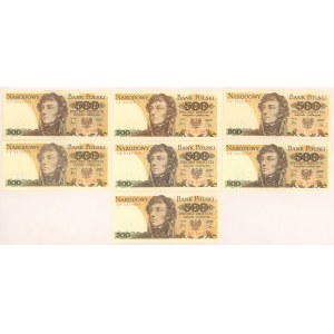 500 złotych 1982 - zestaw (7szt)