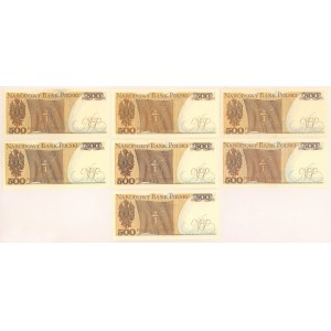 500 złotych 1982 - zestaw (7szt)