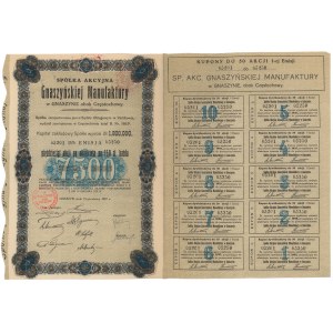 Spółka Akc. Gnaszyńskiej Manufaktury, Em.1, 50x 150 zł 1932