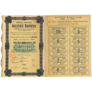 Spółka Akc. Gnaszyńskiej Manufaktury, Em.1, 10x 150 zł 1932