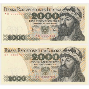 2.000 złotych 1979 - AB i BA (2szt)