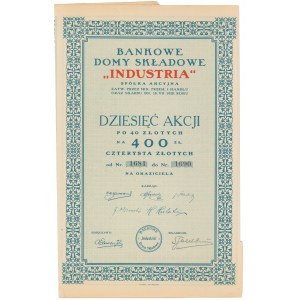 Bankowe Domy Składowe Industria, 10x 40 zł 1927