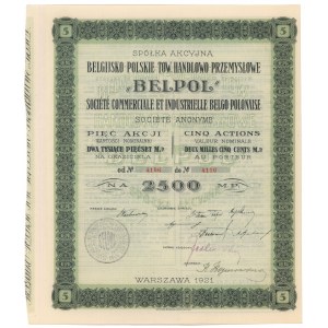 Belpol Belgijsko-Polskie Tow. Handlowo...., 5x 500 mkp 1921