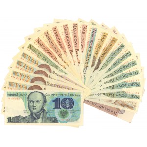 Zestaw banknotów 10 - 200.000 zł 1982-1993 (23szt)