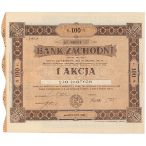 Bank Zachodni, Em.1, 100 zł 1929