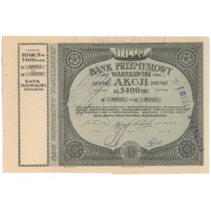 Bank Przemysłowy Warszawski, Em.2, 10x 540 mkp 1921