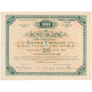 Bank Ziemian Sp. Akc. we Lwowie, Em.2, 10x 280 mkp 1921
