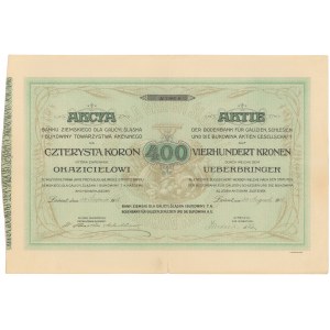 Bank Ziemski dla Galicyi, Śląska i Bukowiny, 400 kr 1918