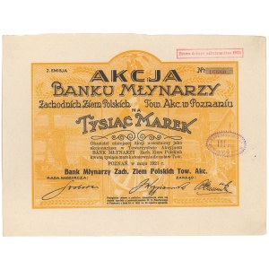 Bank Młynarzy Zachodnich Ziem Polskich, Em.1, 1.000 mkp 1921