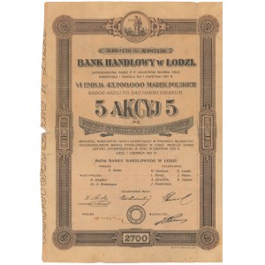 Bank Handlowy w Łodzi, Em.6, 5x 540 mkp 1921