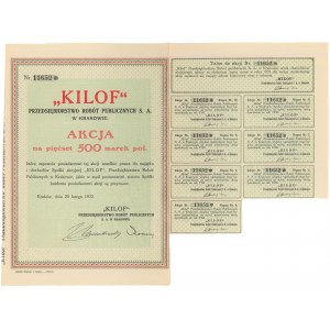 Kilof Przedsiębiorstwo Robót Publicznych w Krakowie, 500 mkp 1922
