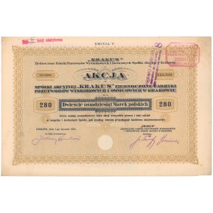 Krakus Zjednoczone Fabryki Przetworów Wyskokowych i Owocowych, Em.5, 280 mkp 1921