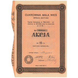 Cukrownia Mała Wieś, 15 zł 1927