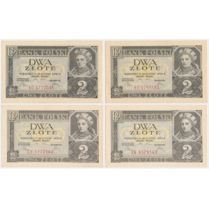 2 złote 1936 - AO, BX, CX, DN - zestaw (4szt)
