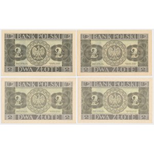 2 złote 1936 - AO, BX, CX, DN - zestaw (4szt)