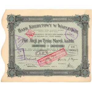 Bank Kredytowy w Warszawie, Em.4, 5x 1.000 mkp 1920