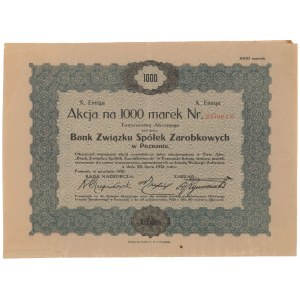 Bank Związku Spółek Zarobkowych w Poznaniu, Em.10, 1.000 mkp 1921