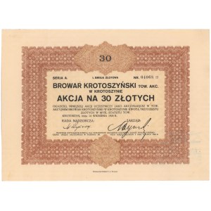 Browar Krotoszyński Tow. Akc. w Krotoszynie, Em.1, 30 zł 1925