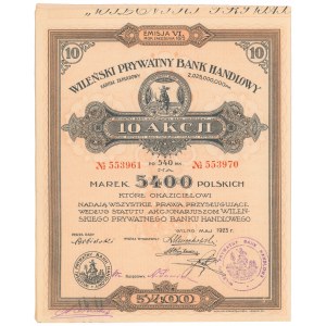 Wileński Prywatny Bank Handlowy, Em.6, 10x 540 mkp 1923