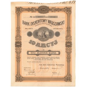 Bank Dyskontowy Warszawski, 10x 100 zł 1926