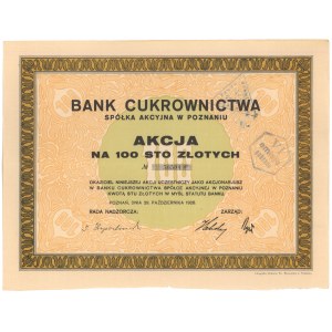 Bank Cukrownictwa Sp. Akc. w Poznaniu, 100 zł 1928
