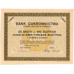 Bank Cukrownictwa Sp. Akc. w Poznaniu, Em.5, 20x 100 zł 1929