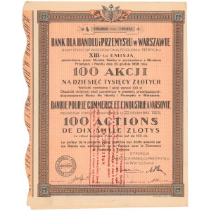 Bank dla Handlu i Przemysłu, Em.13, 100x 100 zł 1928